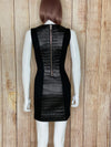 Leather Front Panel Dress