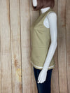 Structured Olive Top with White Trim