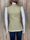 Structured Olive Top with White Trim