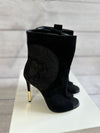Open Toe Suede Ankle Boots