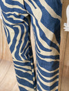 Blue & White Zebra Print Jean Trousers