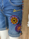 Embellished Denim Bermuda Shorts