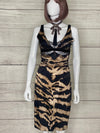 Animal Print Dress with Lace Detail