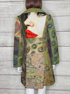 Printed Coat with Multi Coloured Buttons