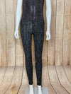 Black & Charcoal Ankle Skinny Lace-Print Jeans