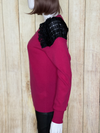 Shocking Pink Shoulder Detailed Sweater