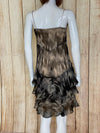 Ostrich Feather Jewel Embellished Cocktail Dress