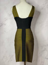 Olive Green & Black Bandage Dress