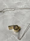 Gold plated Long Whistle Necklace