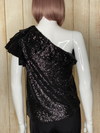 Lavatory One-Shoulder Sequinned Crepe Top