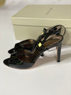 Patent Embellished Black Sandals
